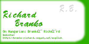 richard branko business card